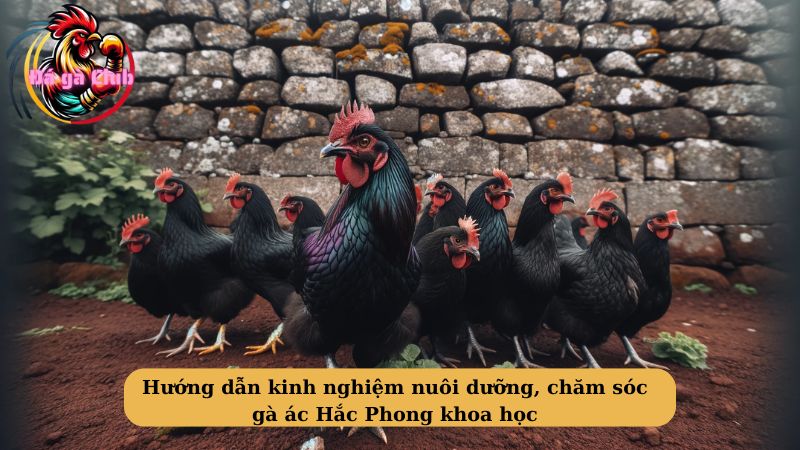 Hướng dẫn kinh nghiệm nuôi dưỡng, chăm sóc gà ác Hắc Phong khoa học